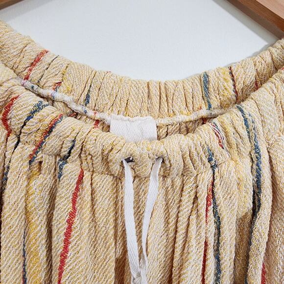 FP x beach Freedom striped off the shoulders 3/4 sleeve crop shirt woman's sz XS - Picture 6 of 9